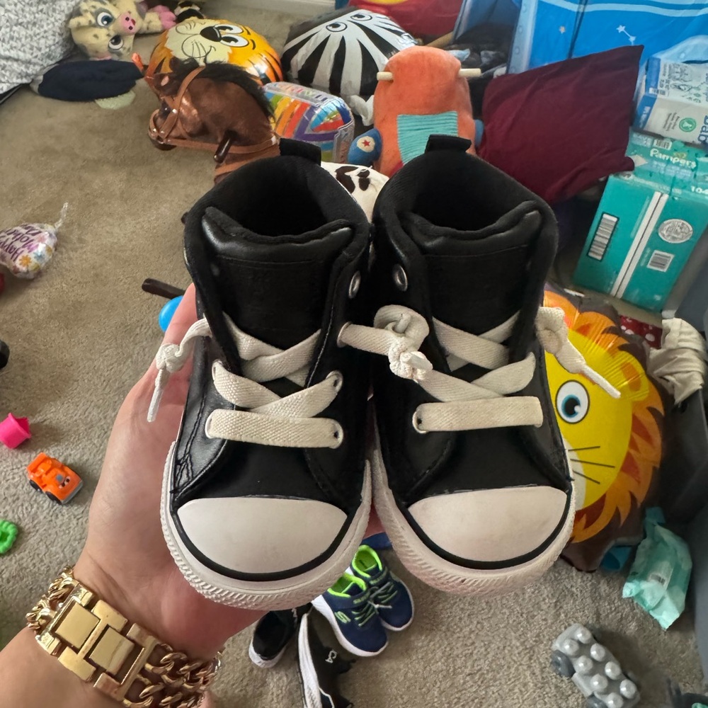 Kids Black High-Top Sneakers